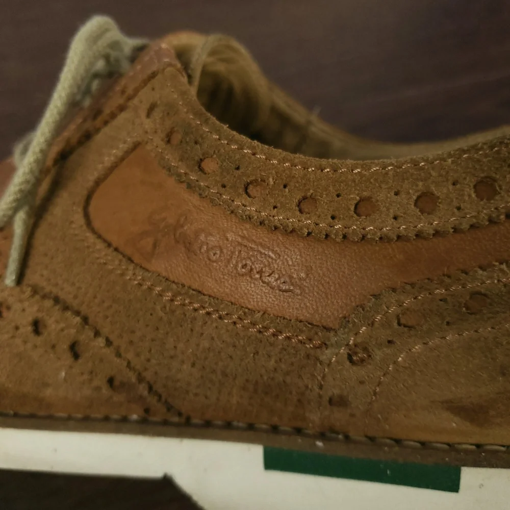Galizio Torresi Made in Italy Brown Suede Shoes Wingtip Oxford Size US 8.5 EU 42
